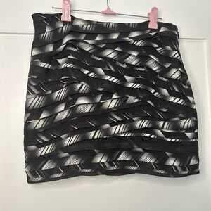 Armani Exchange Black and White Mini Skirt